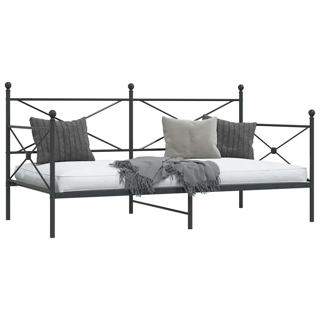 Cama de dia sem colchão 100x200 cm aço preto