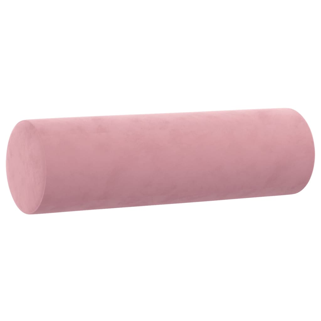 Almofadas decorativas 2 pcs ø15x50 cm veludo rosa