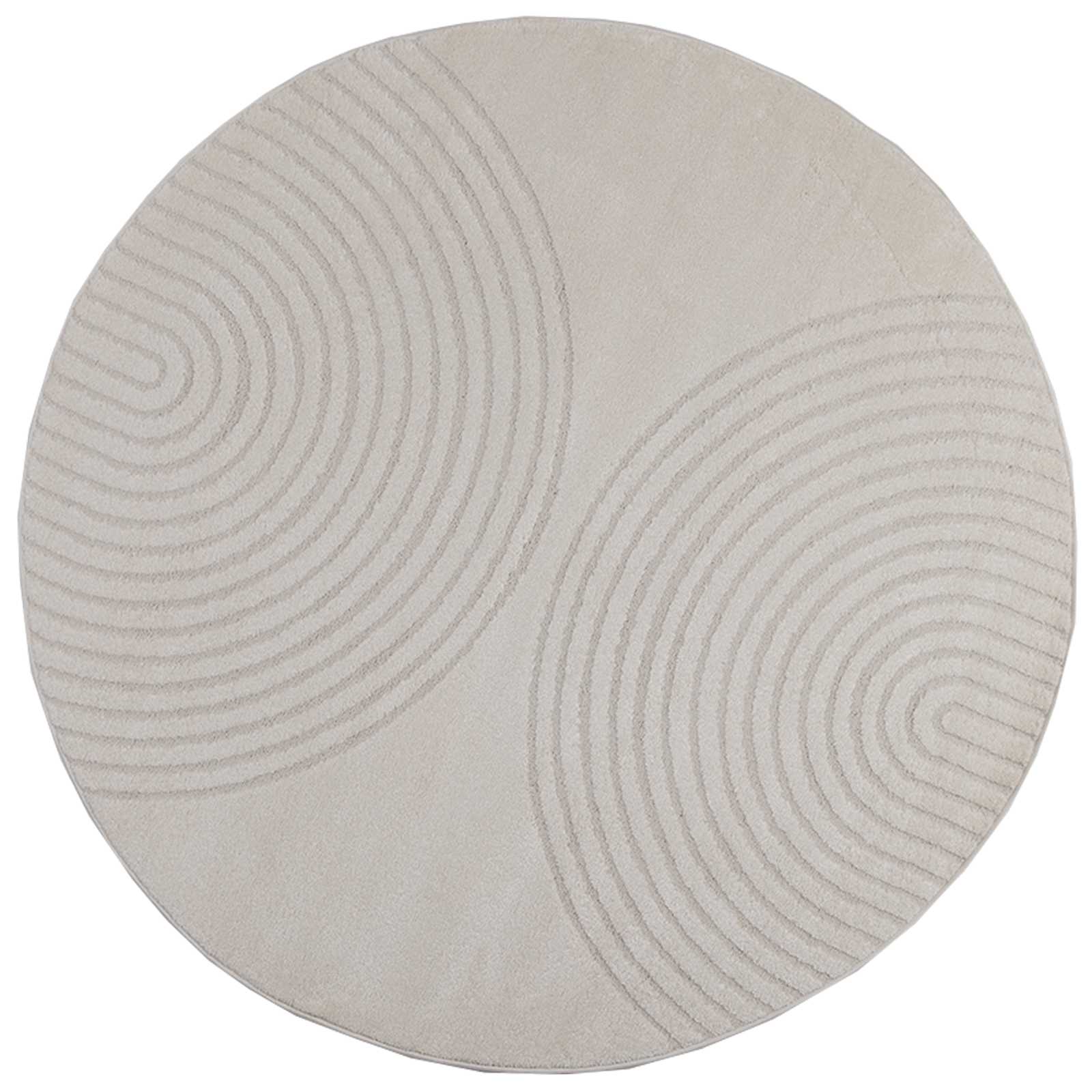 Tapetes de área redondo galati creme ø 200 cm poliéster