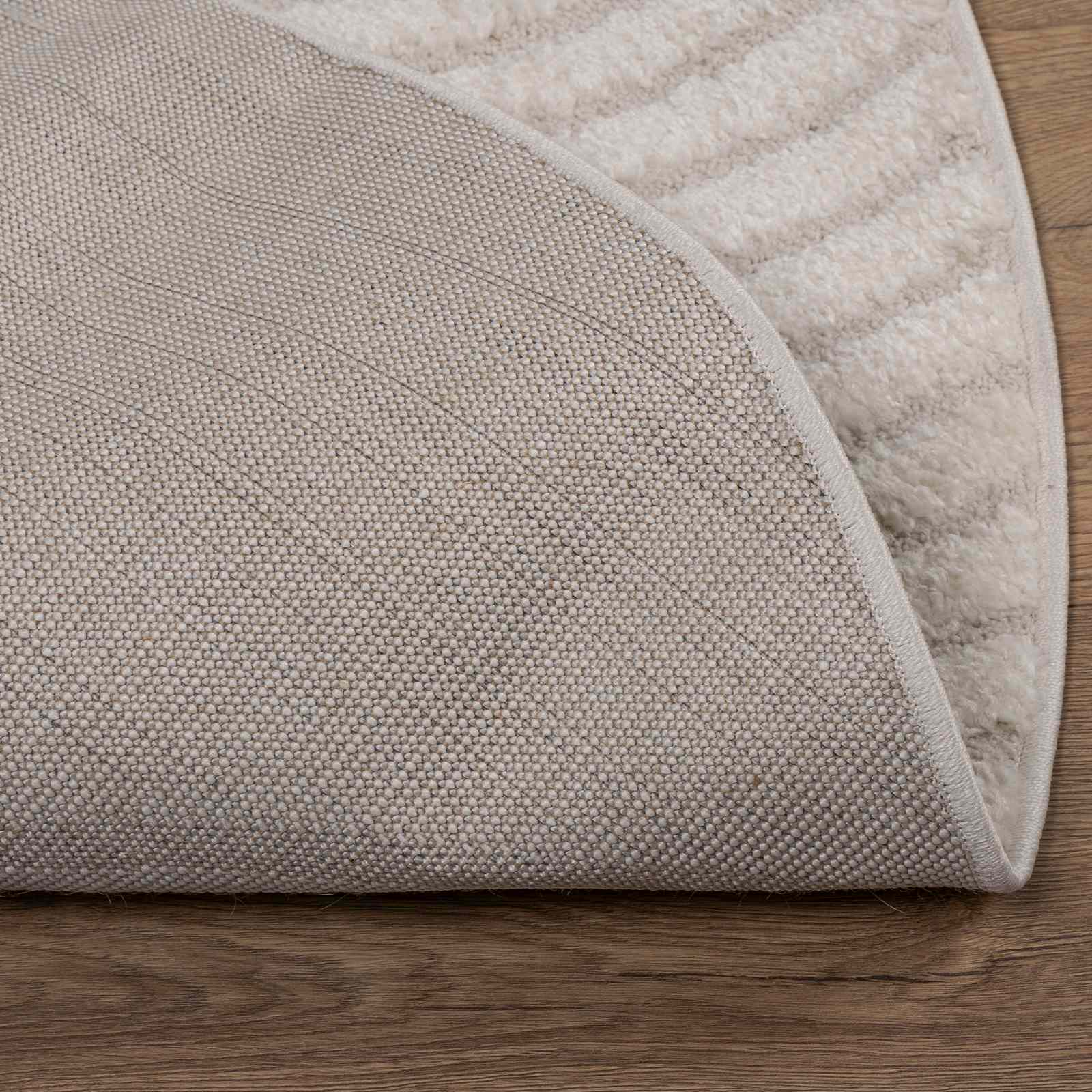 Tapetes de área redondo galati creme ø 200 cm poliéster