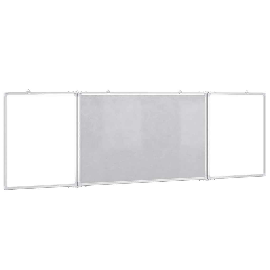 Quadro branco magnético dobrável 200x60x1,7 cm alumínio