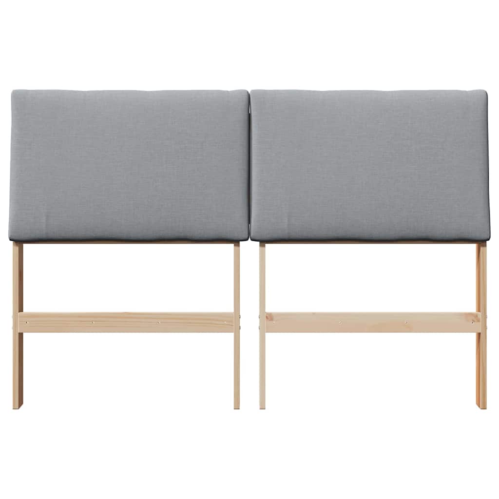 Cabeceira estofada cinzento-claro 140 cm