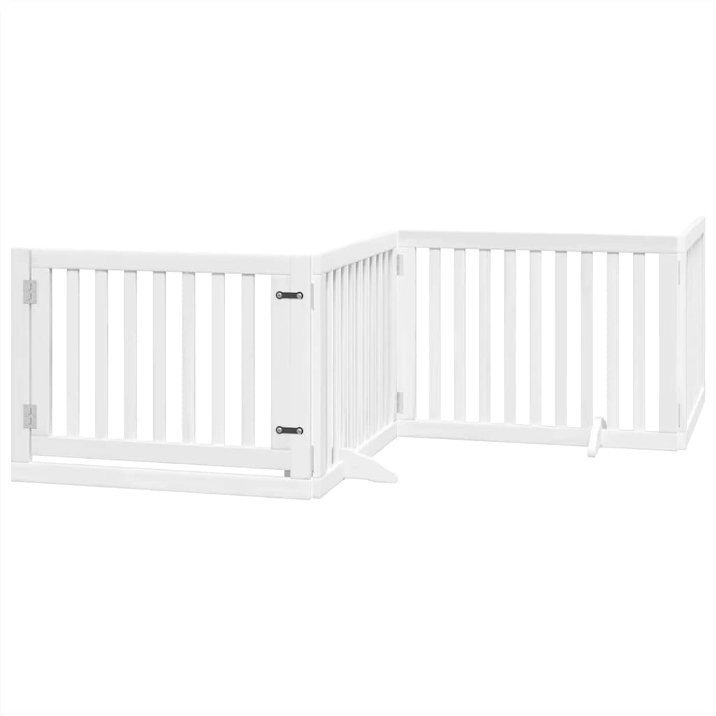 Portão p/ cães com porta dobrável 10 painéis 800cm álamo branco