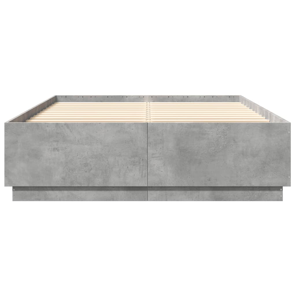 Estrutura de cama 160x200 cm derivados de madeira cinza cimento