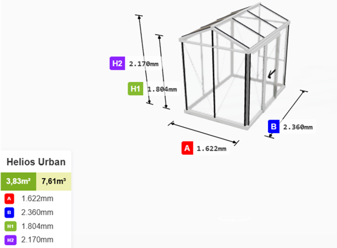 Estufa de Vidro Urban – 3,8 m²