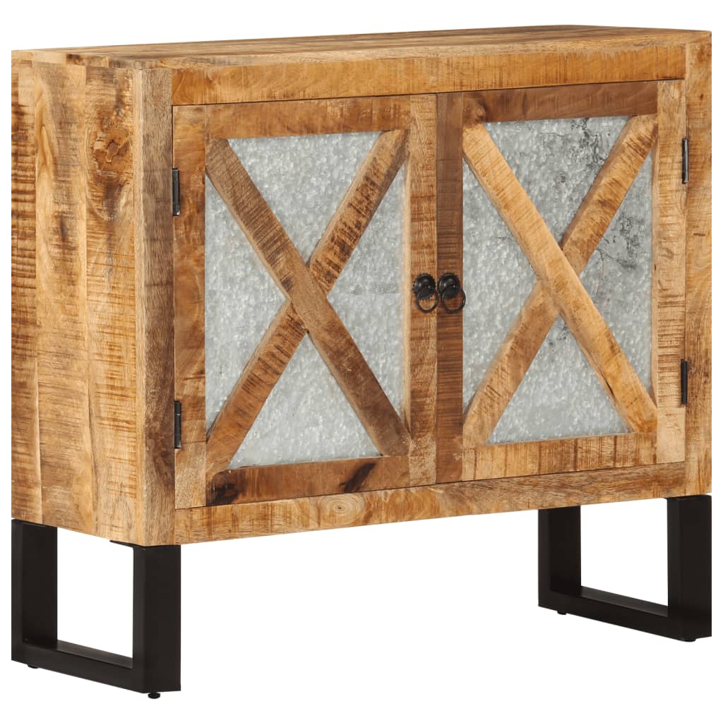 Aparador 80x30x71 cm madeira de mangueira áspera maciça/metal