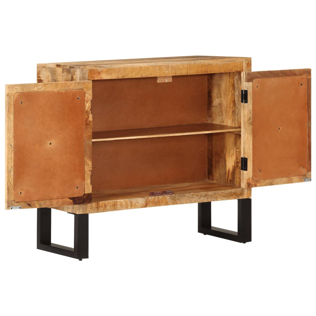 Aparador 80x30x71 cm madeira de mangueira áspera maciça/metal