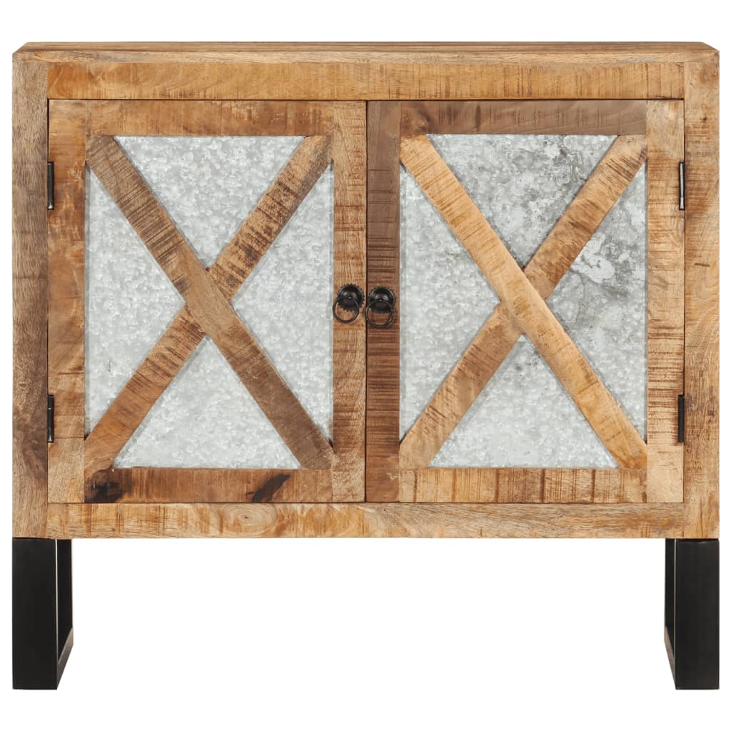 Aparador 80x30x71 cm madeira de mangueira áspera maciça/metal