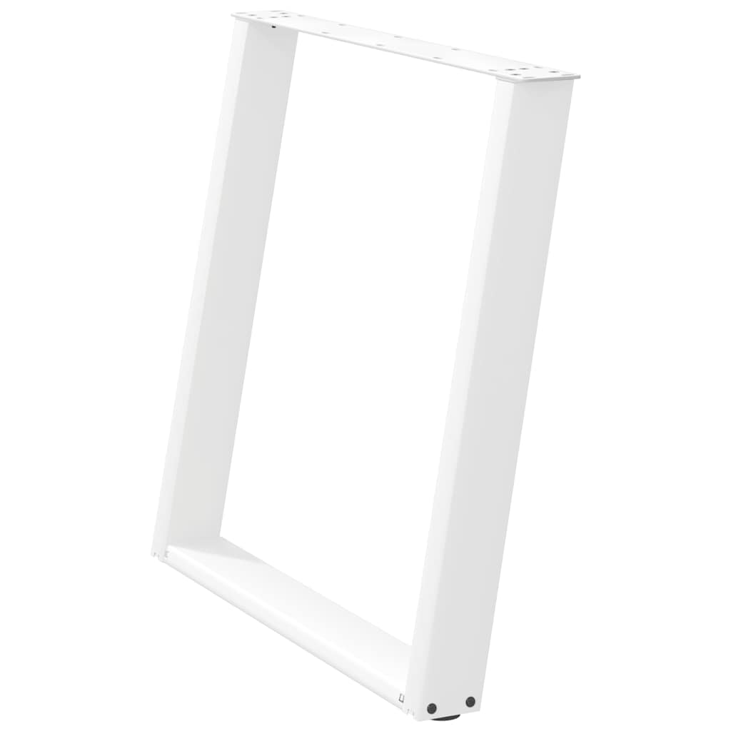 Pés de mesa de jantar em forma de u, 2 peças, branco, 70 x (72-73) cm, aço