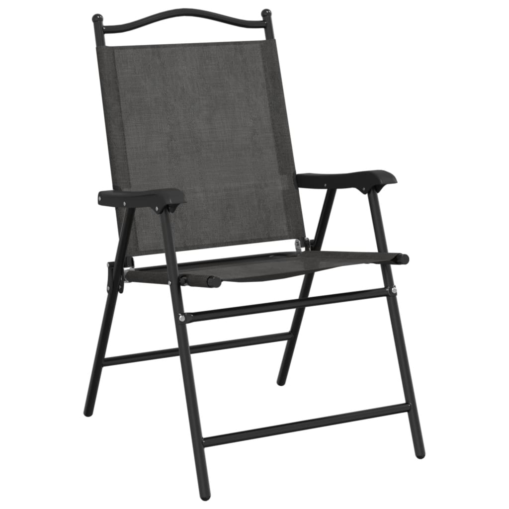 Cadeiras de jardim dobráveis 4 pcs aço/textilene cinza mesclado