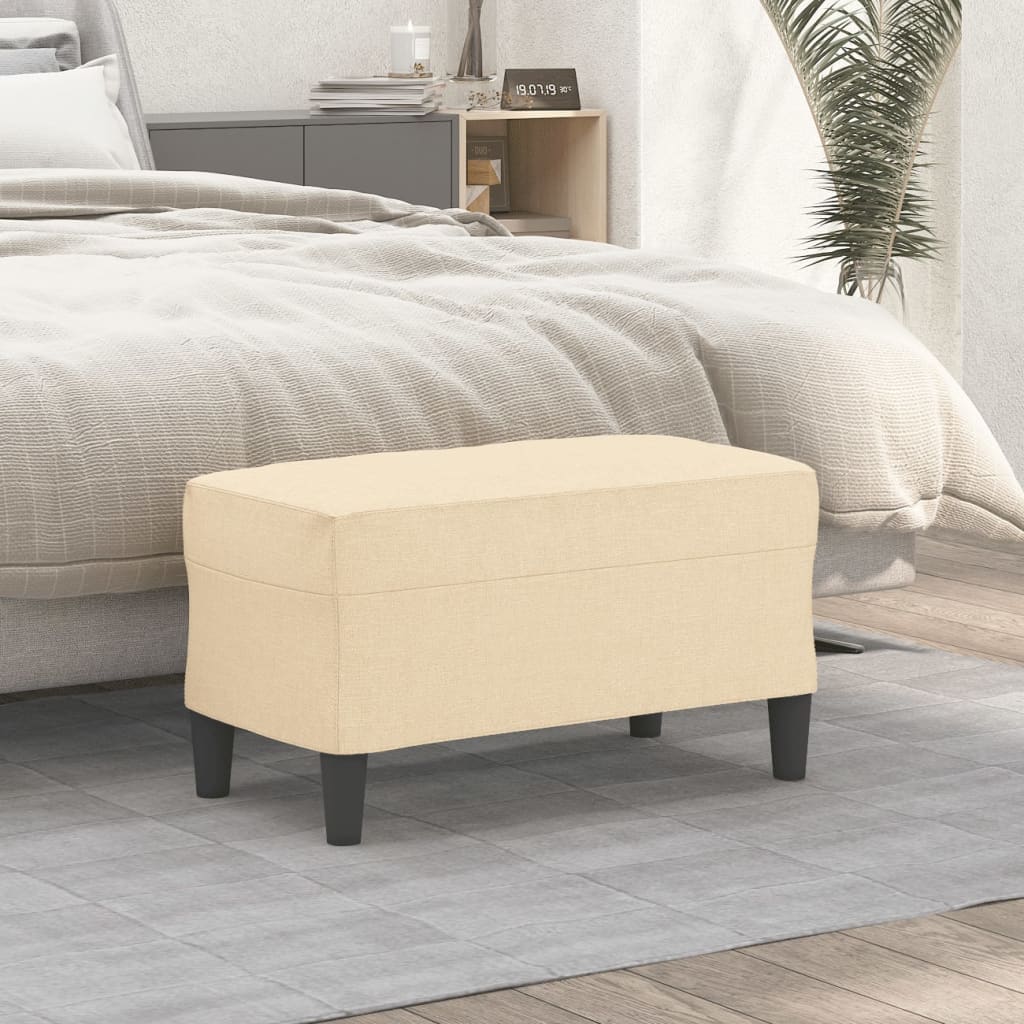 Banco 70x35x41 cm tecido cor creme