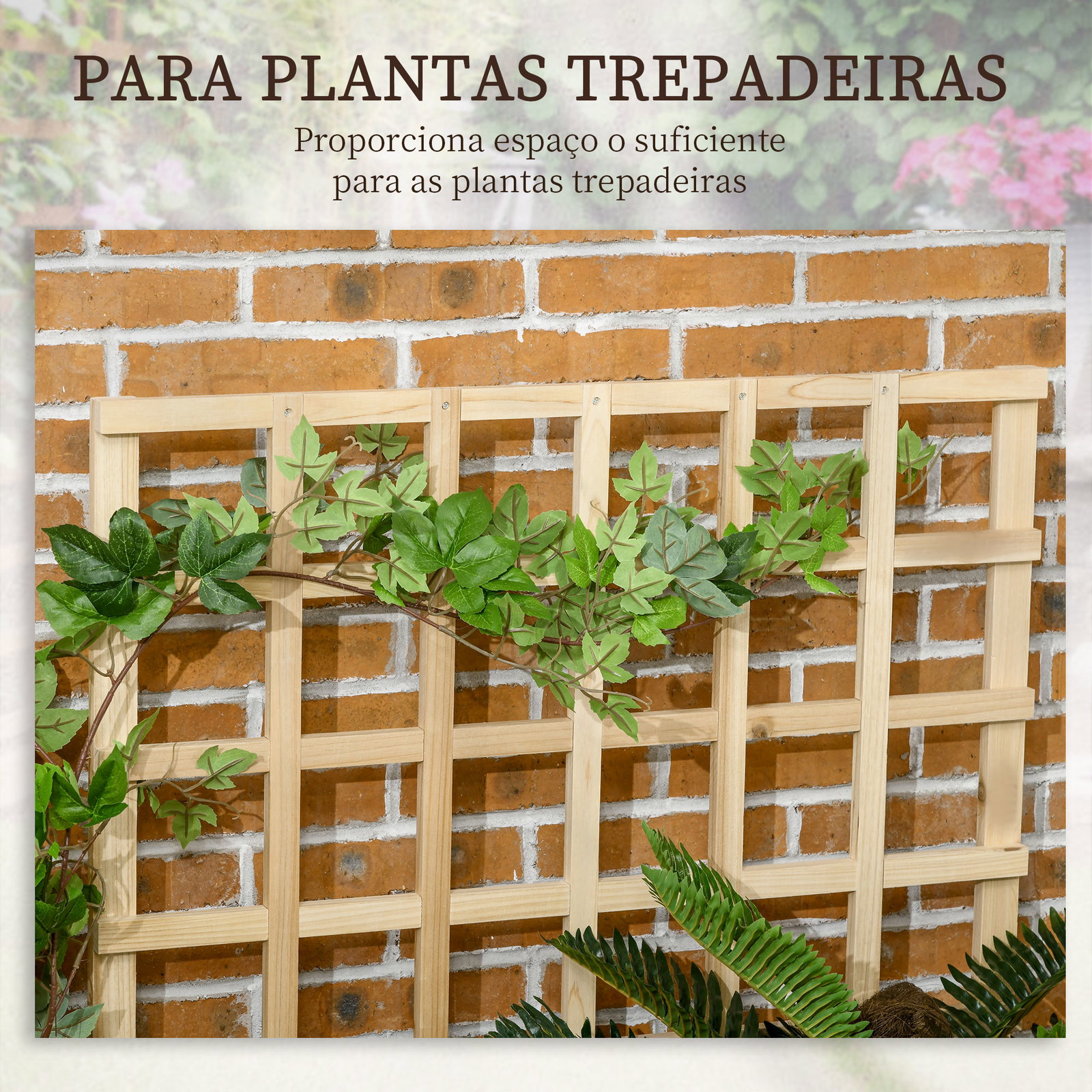 Floreira de 3 níveis com treliça hortal vertical com tecido não tecido para cultivos de verduras flores 95x95x110 cm madeira