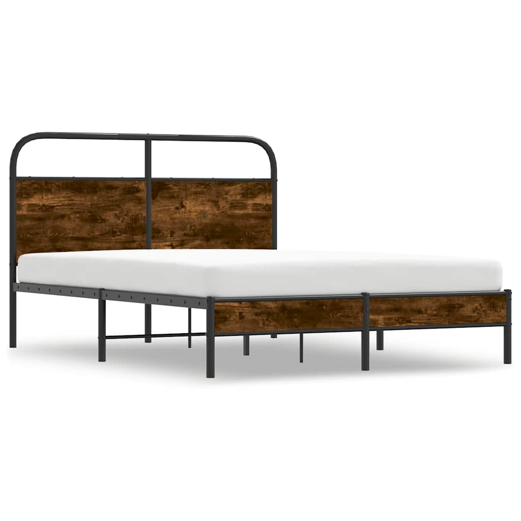 Estrutura cama s/ colchão derivados de madeira carvalho fumado