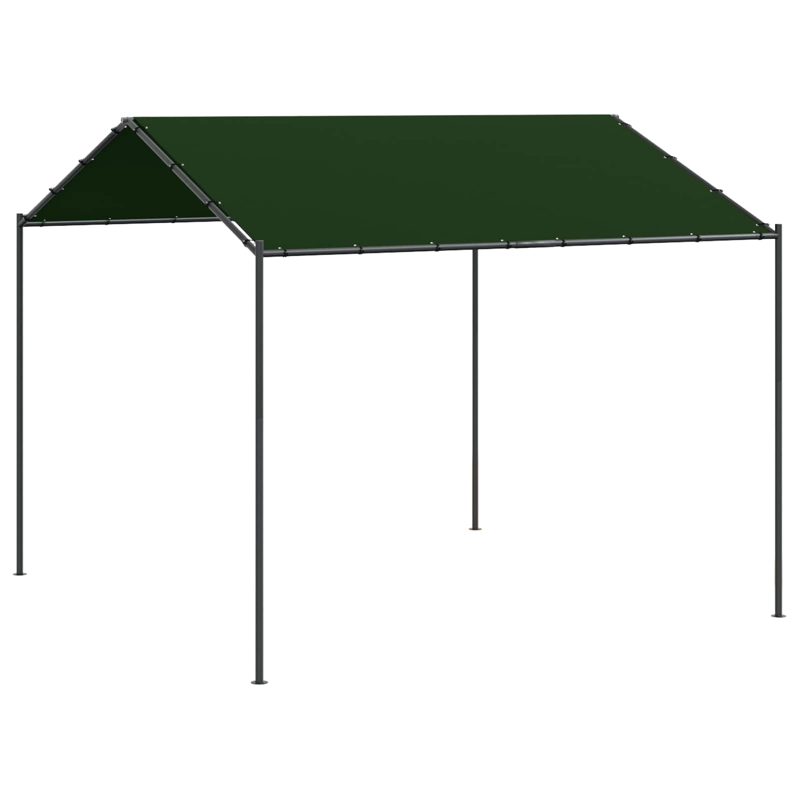 Gazebo 4 x 4 x 2,6 m cinzento-acastanhado poliéster e aço