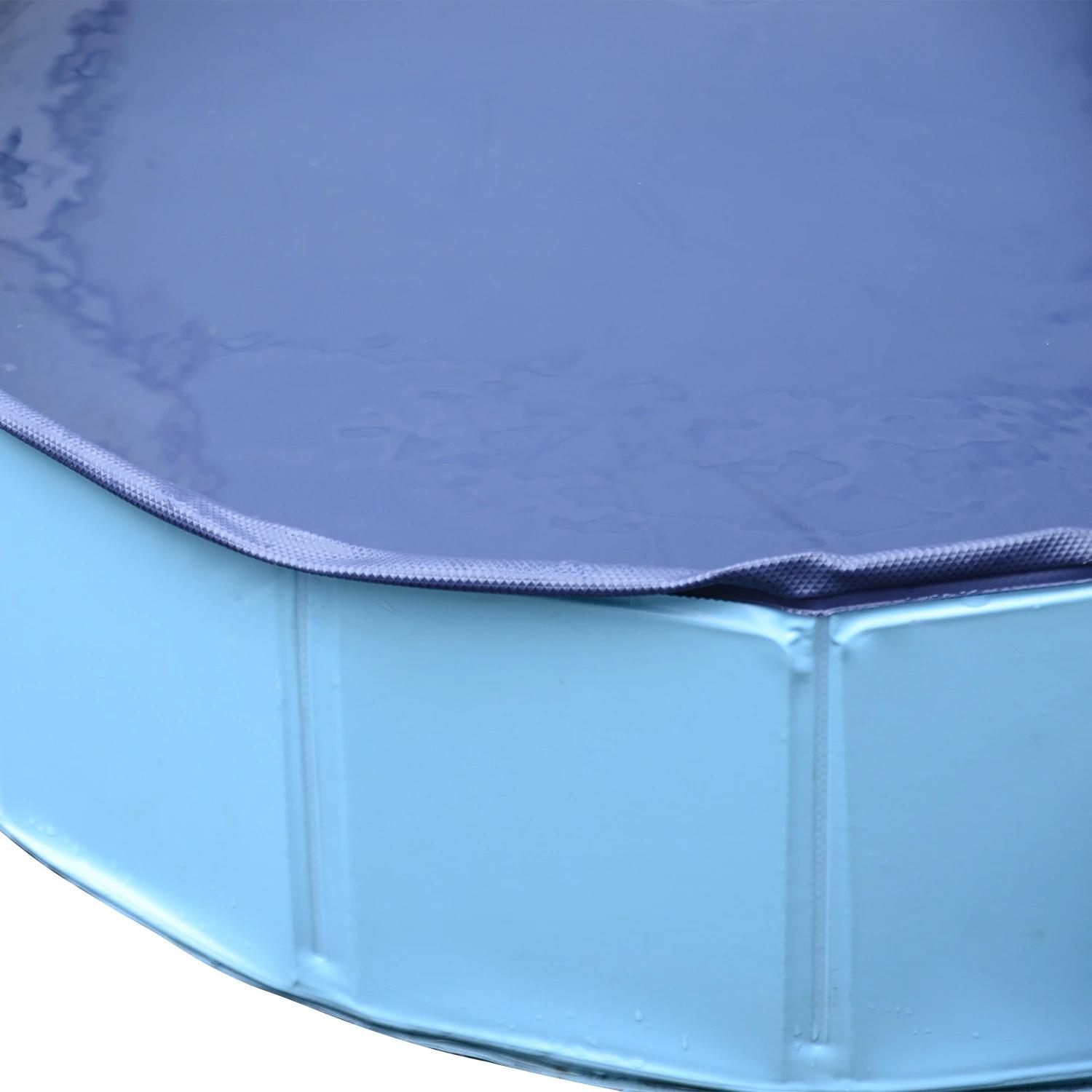 Piscina dobrável para cães ø80x20 cm banheira portátil para animais de estimação antiderrapante PVC multiusos cor azul