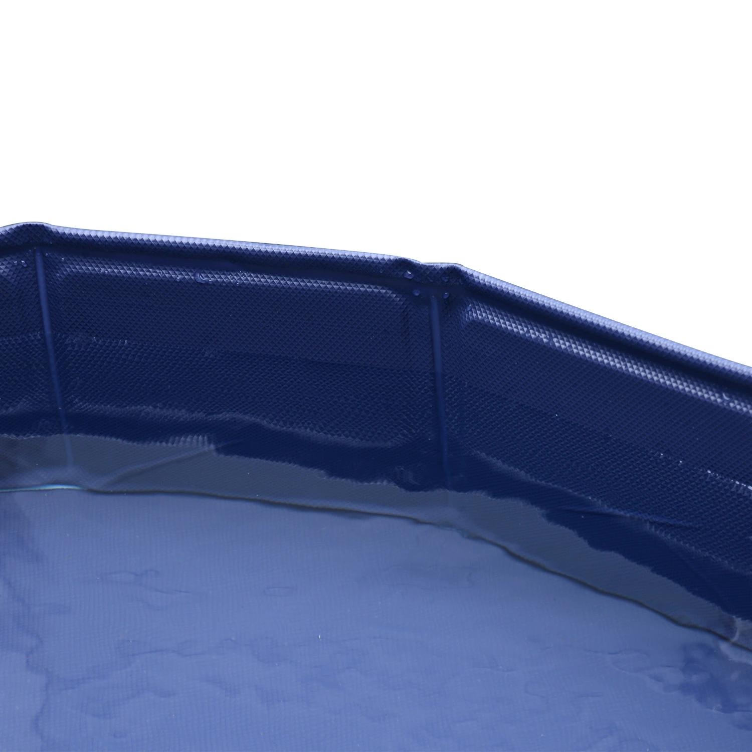 Piscina dobrável para cães ø80x20 cm banheira portátil para animais de estimação antiderrapante PVC multiusos cor azul
