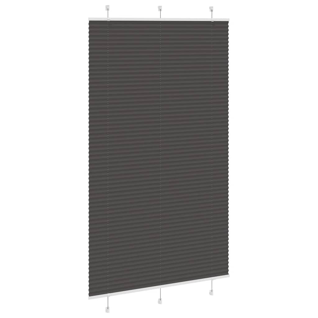 Preto plissada cega 115x200 cm largura tecido 114,4cm poliéster