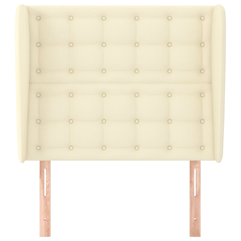 Cabeceira cama c/ abas couro artificial 103x23x118/128 cm creme