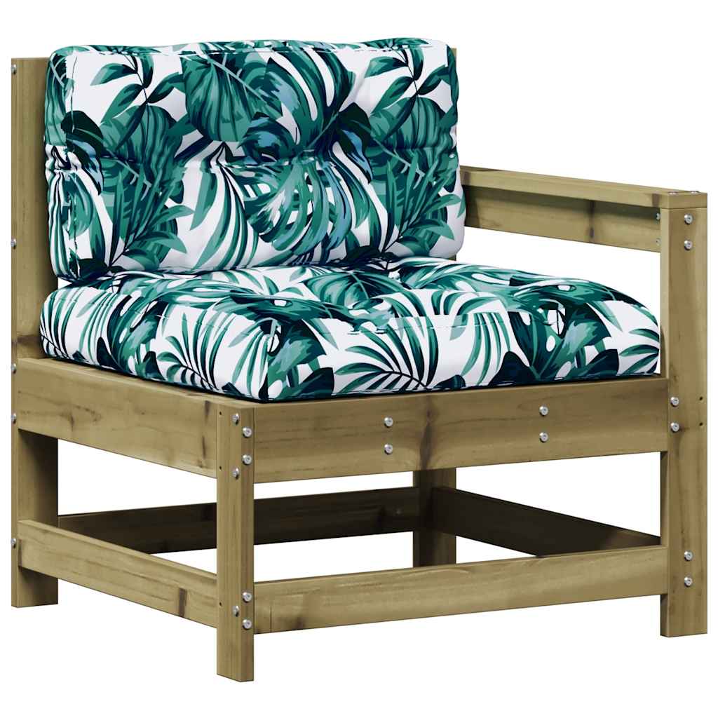 8 Pcs conjunto lounge de jardim c/ almofadões pinho impregnado
