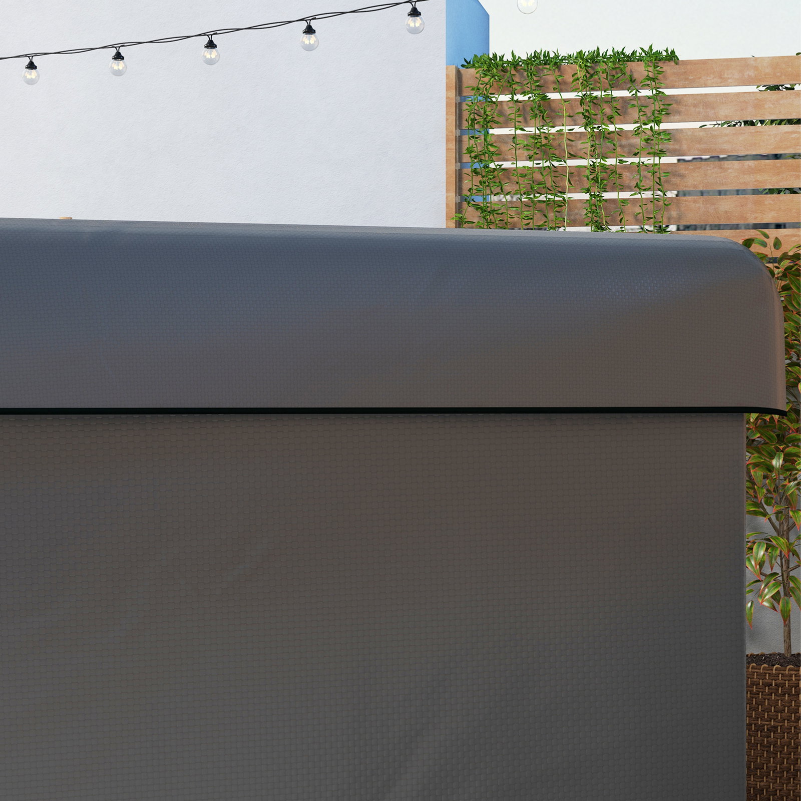 Capa protetora para baloiço de jardim de 3 lugares 215x155x150 cm impermeável com fecho de correr cinza escuro