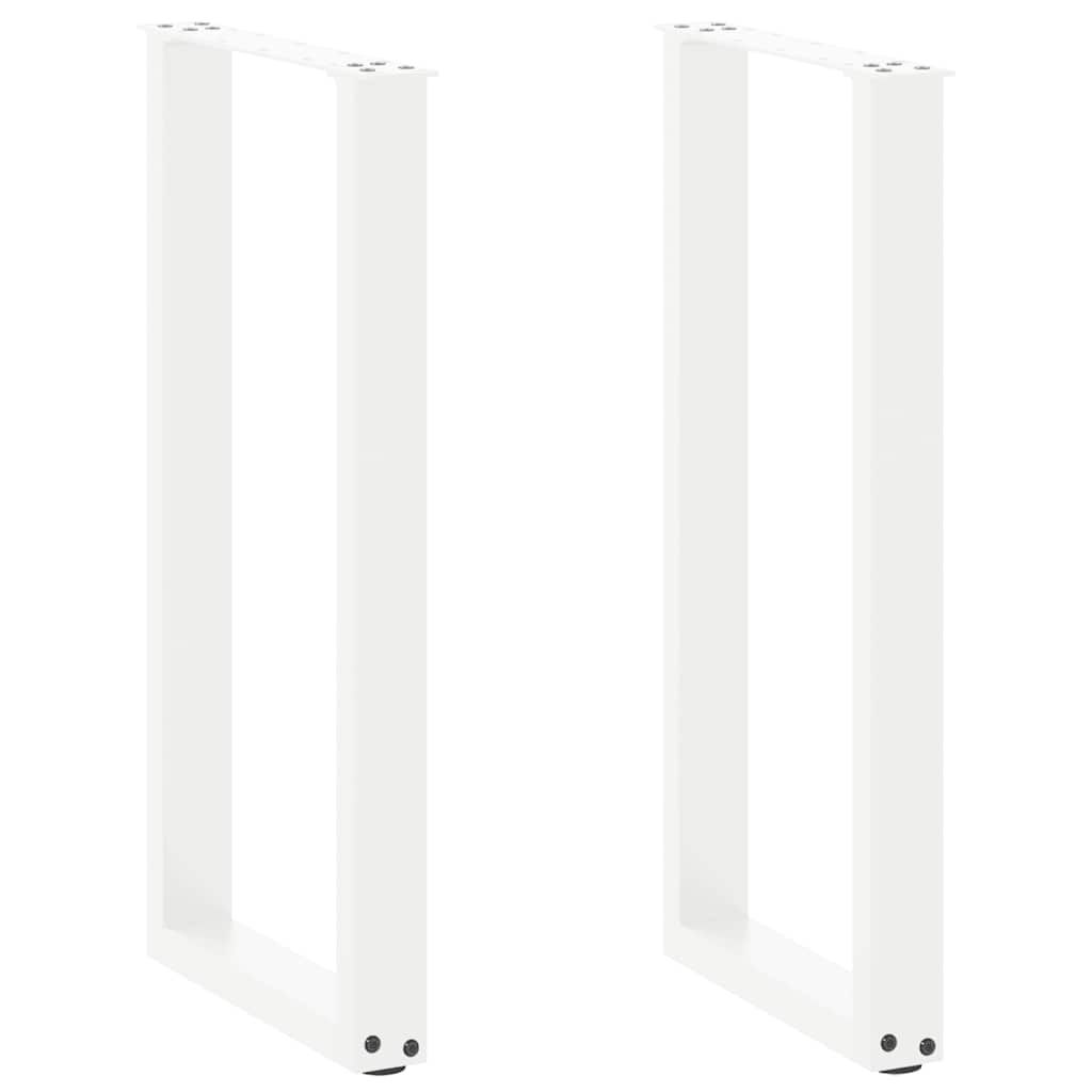 Pés de mesa de console em forma de u, 2 peças, branco, 38x(72-73) cm, aço