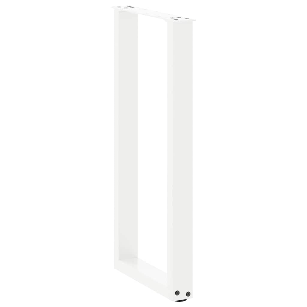 Pés de mesa de console em forma de u, 2 peças, branco, 38x(72-73) cm, aço