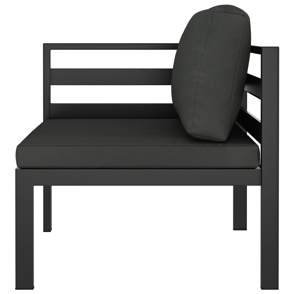 7 Pcs conjunto lounge jardim com almofadões alumínio antracite