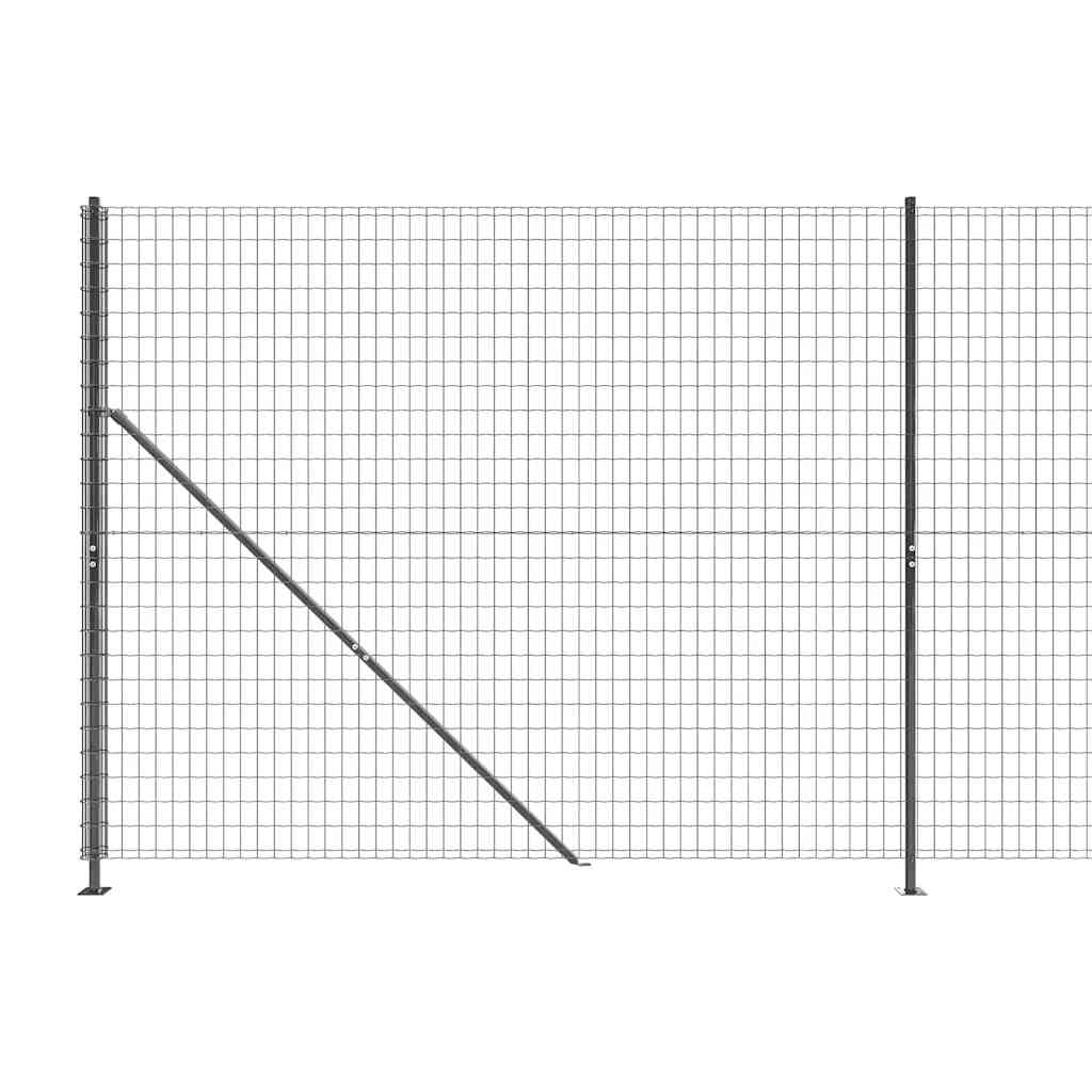 Cerca de malha de arame com flange 2x10 m antracite
