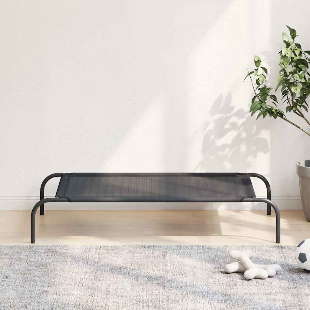 Cama para cães elevada preto l textilene