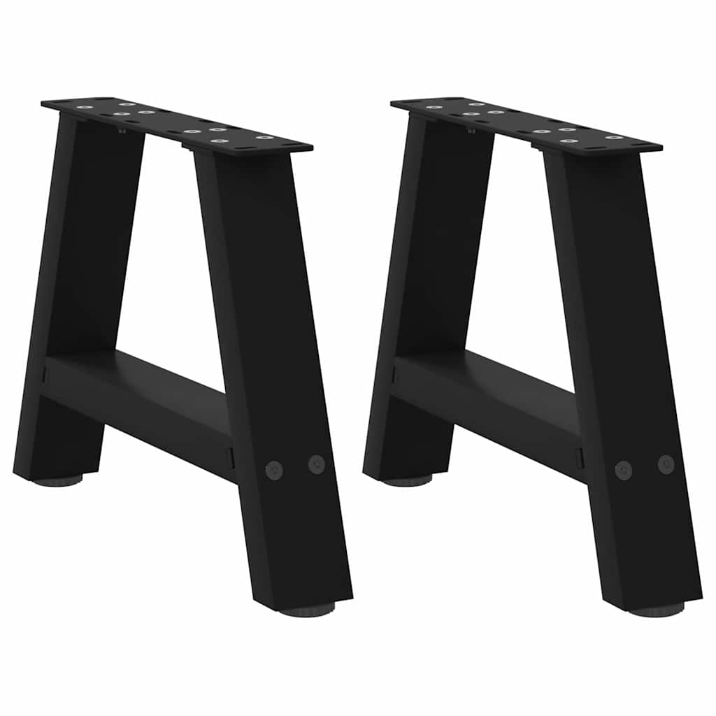 Pés para mesa de centro em formato a, 2 peças, preto, 30x(30-31) cm, aço