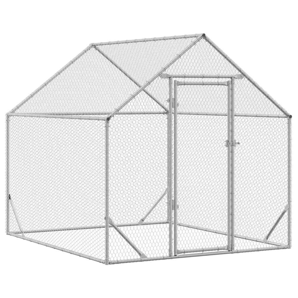 Gaiola para galinhas prateado 200 x 170 x 177 cm