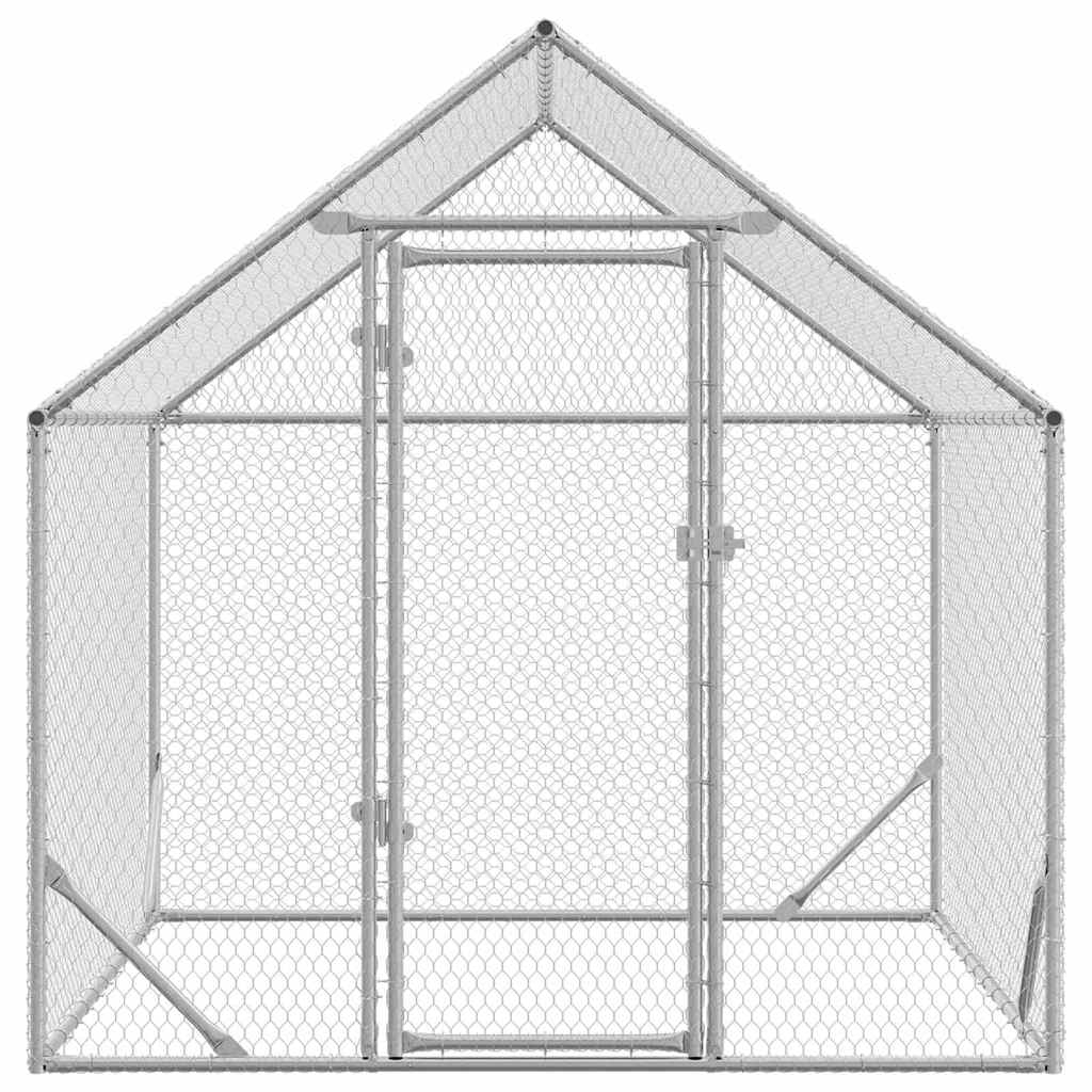 Gaiola para galinhas prateado 200 x 170 x 177 cm