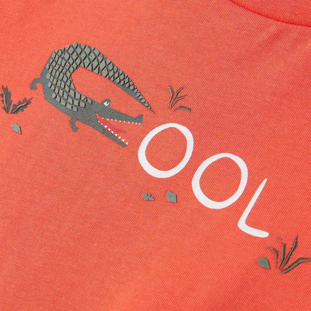 T-shirt manga curta para criança vermelho-claro 116