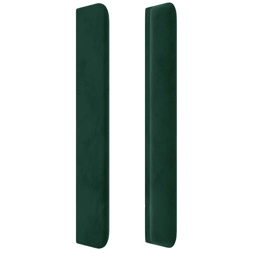 Cabeceira cama c/ abas veludo 103x16x118/128 cm verde-escuro