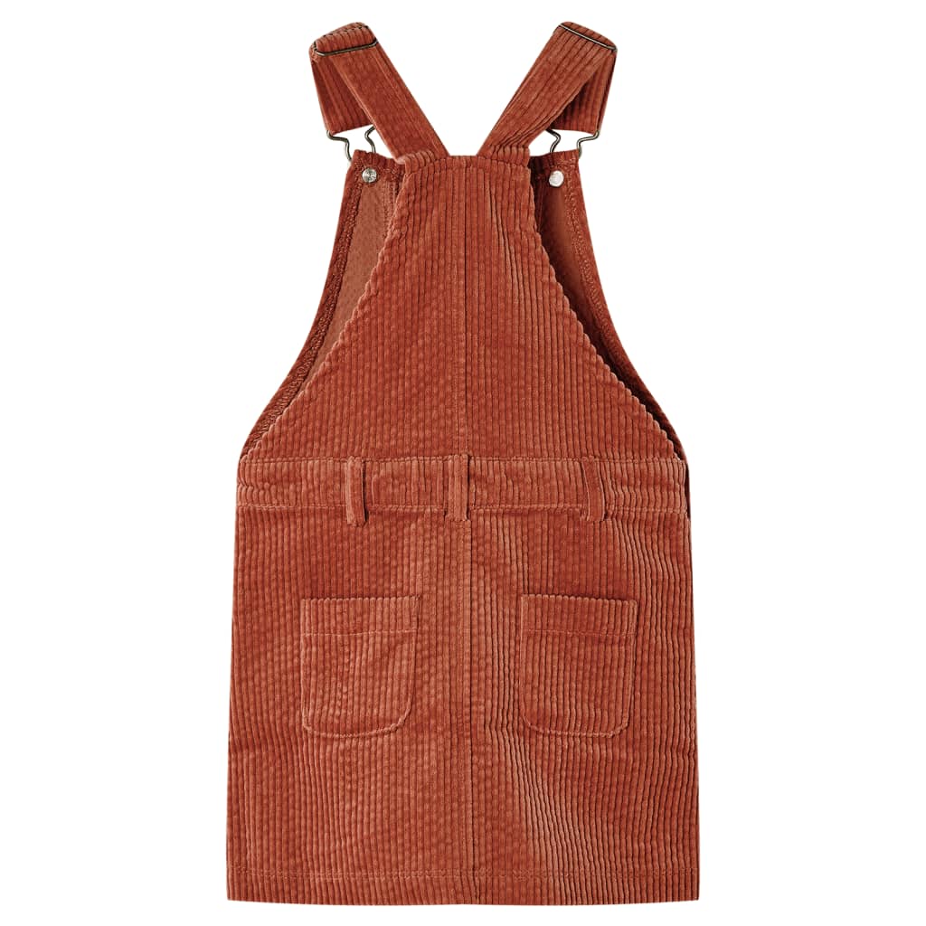 Vestido com peitilho para criança bombazina cor conhaque 116