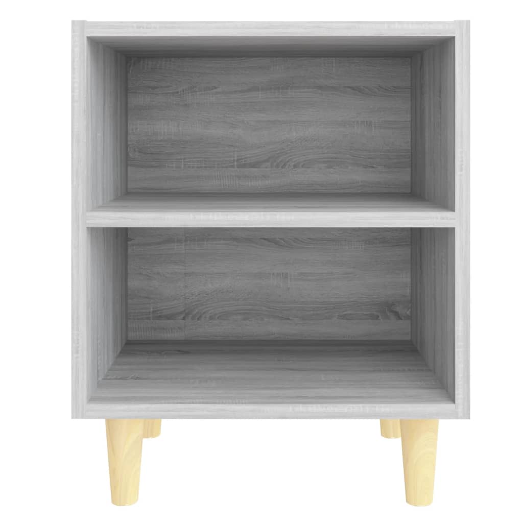 Mesa cabeceira c/ pernas madeira maciça 40x30x50cm sonoma cinza