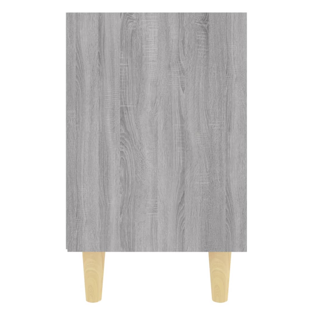 Mesa cabeceira c/ pernas madeira maciça 40x30x50cm sonoma cinza