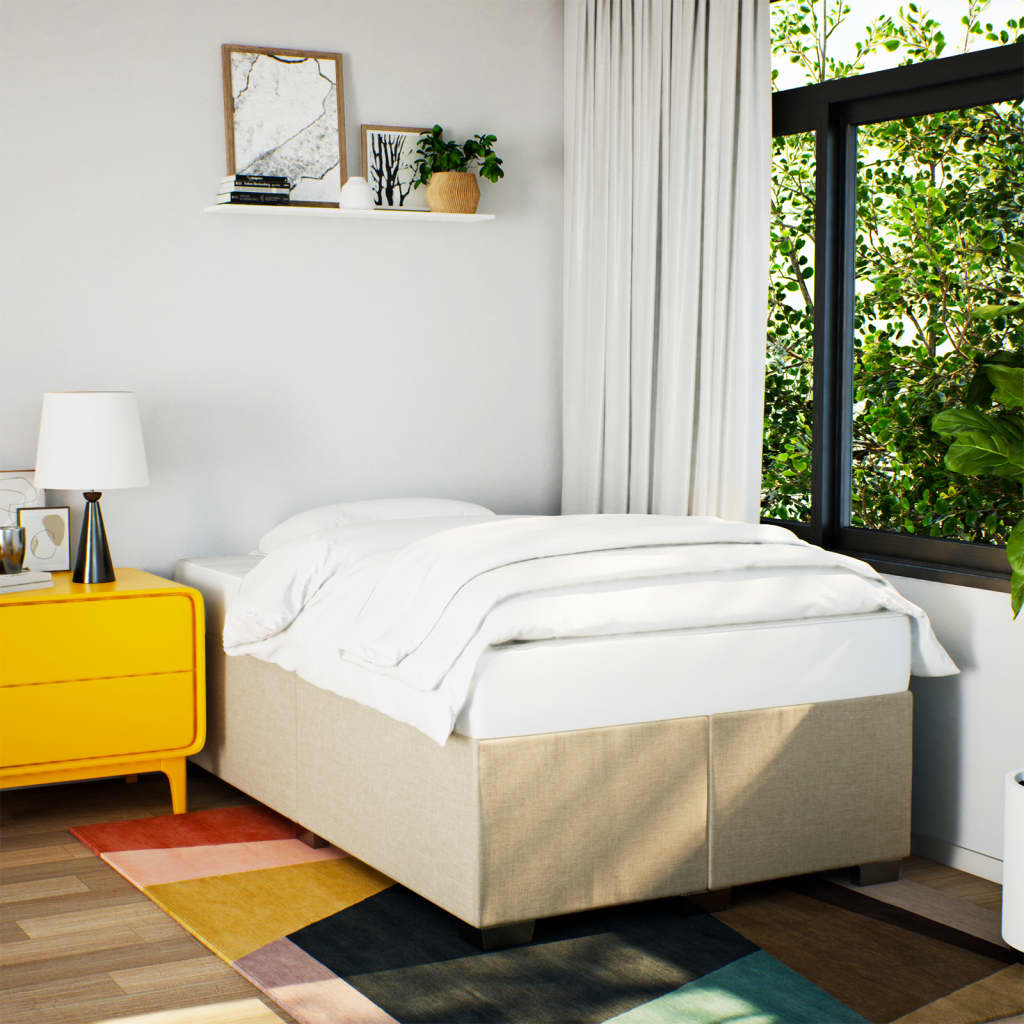 Cama com molas/colchão 120x200 cm tecido cor creme