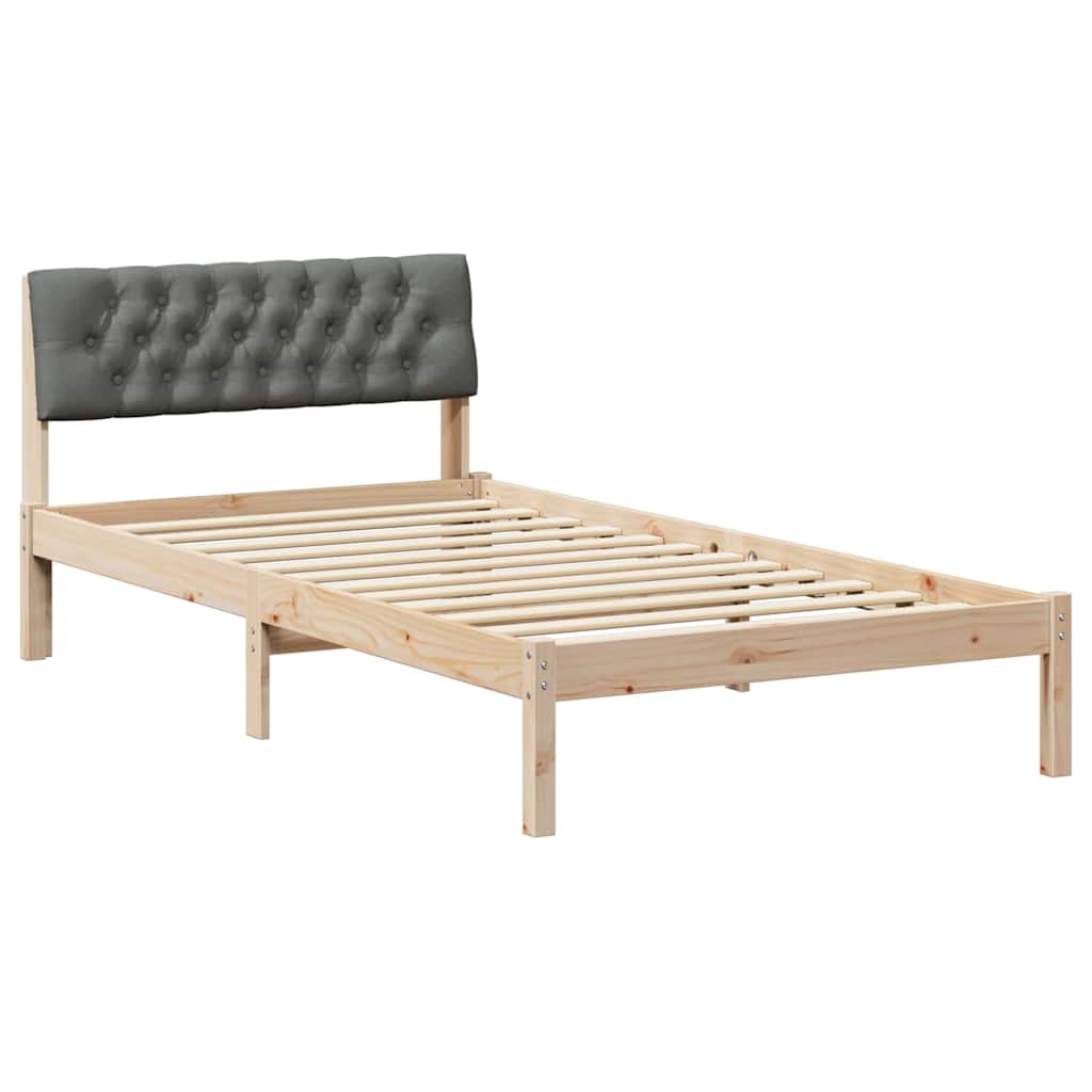 Estrutura da cama castanho e cinzento-escuro 100 x 200 cm