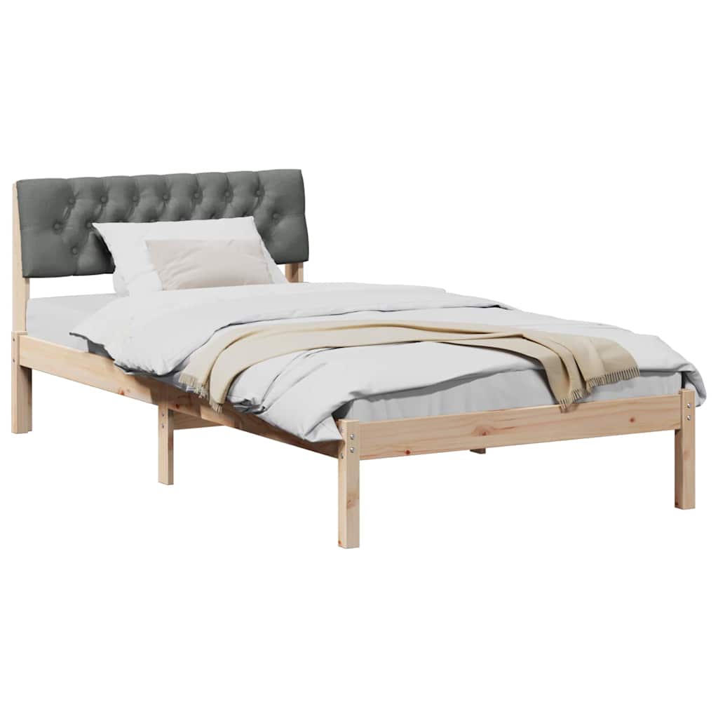 Estrutura da cama castanho e cinzento-escuro 100 x 200 cm
