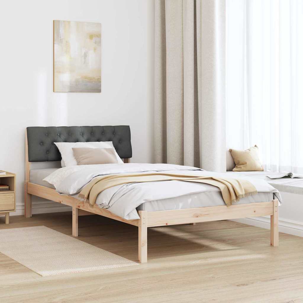 Estrutura da cama castanho e cinzento-escuro 100 x 200 cm