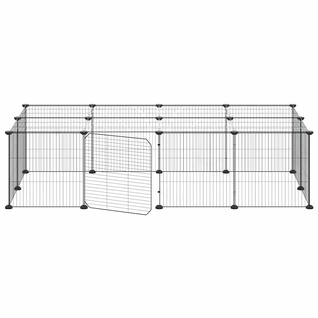Gaiola p/ animais de 20 painéis c/ porta 35x35 cm aço preto