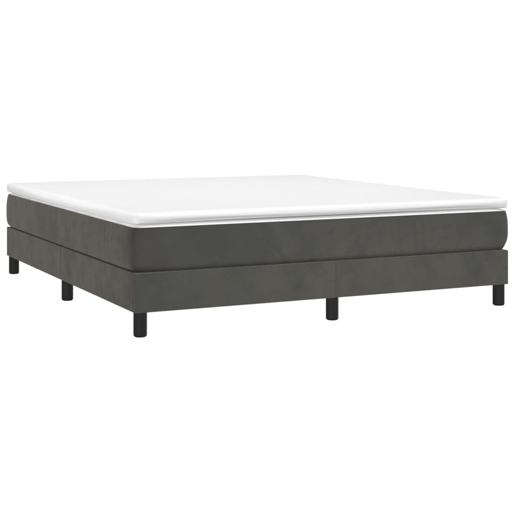 Estrutura de cama com molas 180x200 cm veludo cinzento-escuro