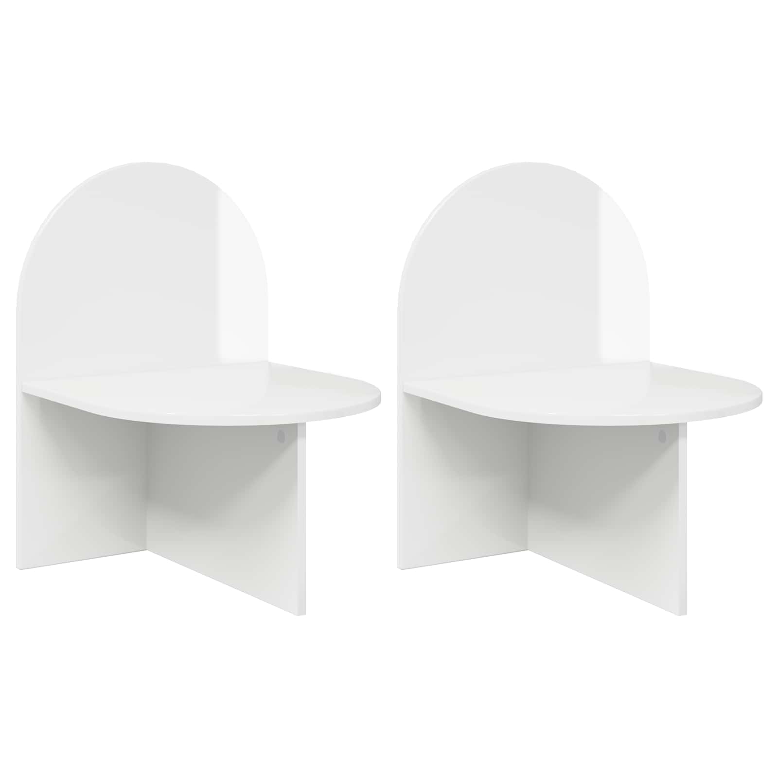 Mesa-de-cabeceira 2 unid. branco brilhante 48 x 49 x 65 cm