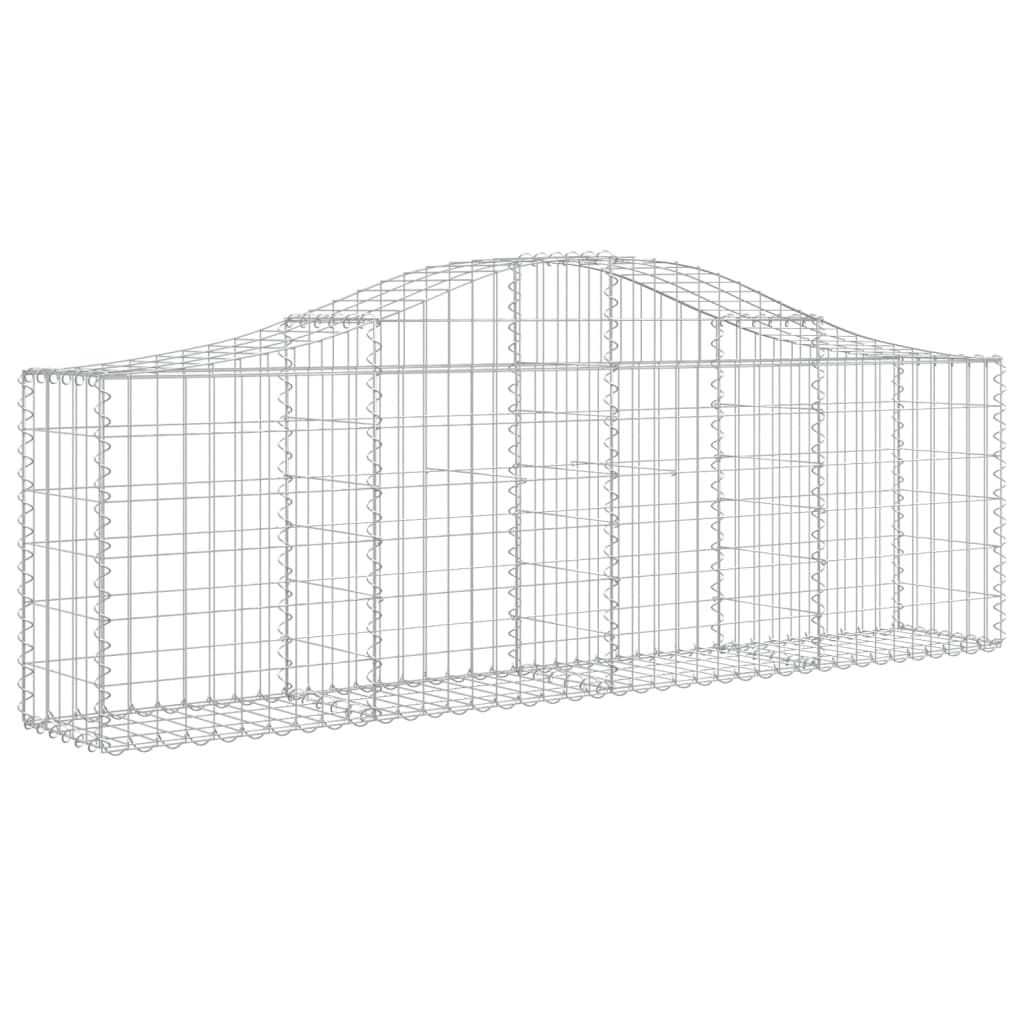 Cestos gabião arqueados 9 pcs 200x30x60/80 cm ferro galvanizado