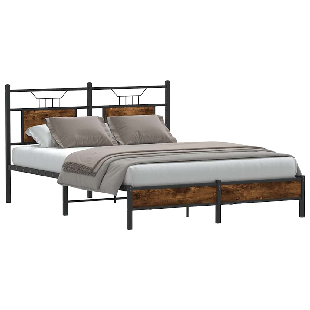 Estrutura cama s/ colchão derivados de madeira carvalho fumado