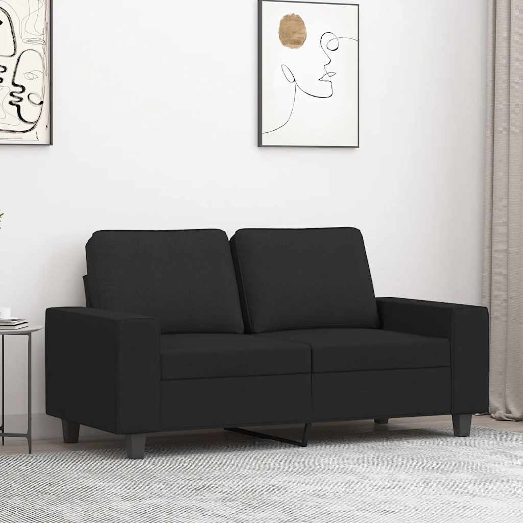 Sofá de 2 lugares tecido 120 cm preto