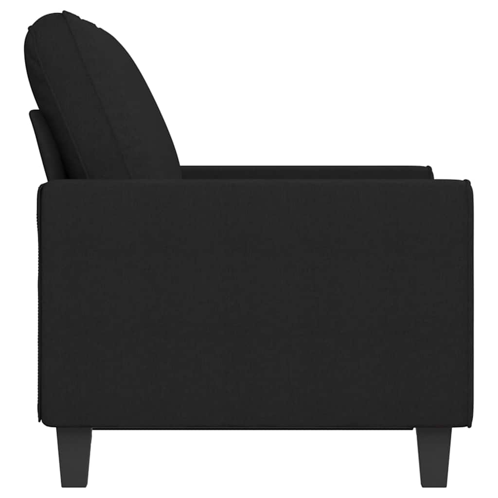 Sofá de 2 lugares tecido 120 cm preto
