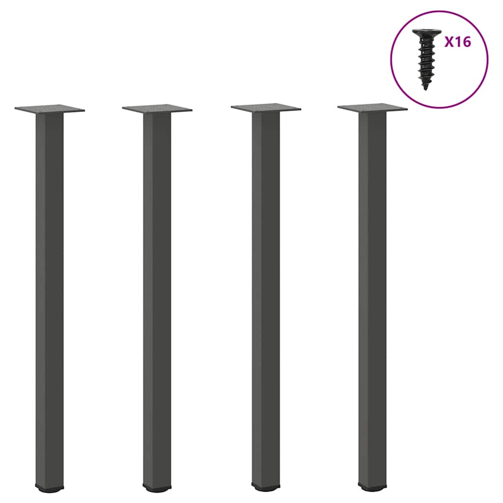Pés de mesa de console 4 peças antracite 72-74 cm aço