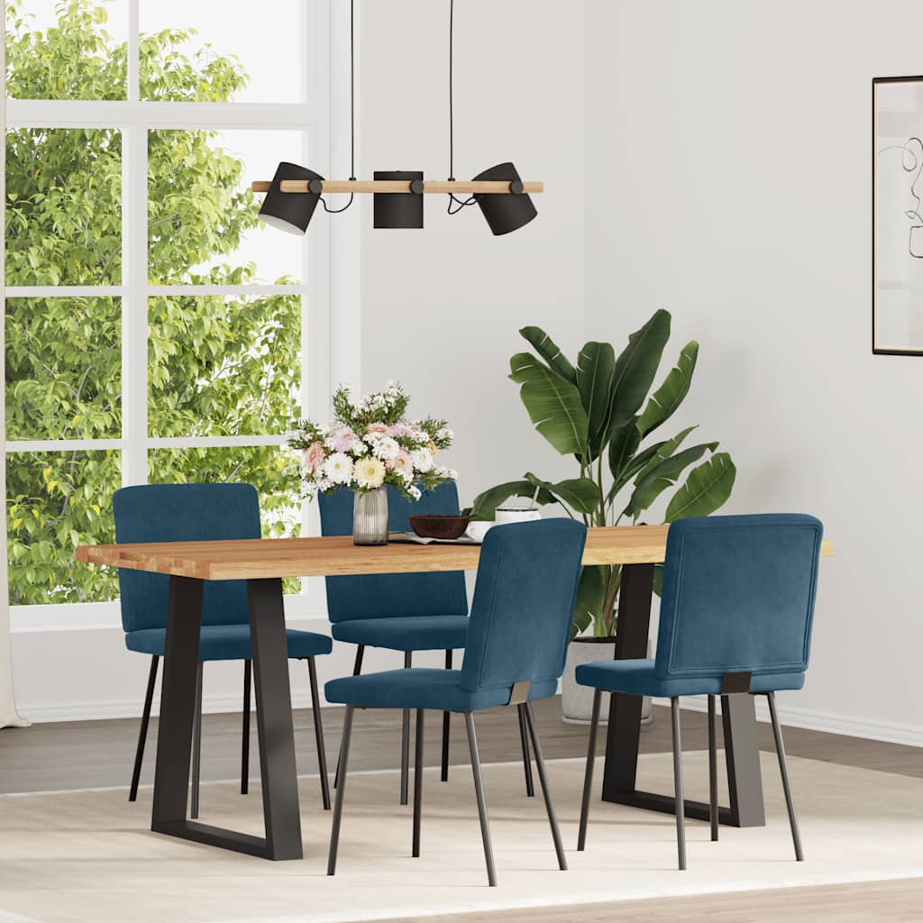 Cadeiras de jantar 4 pcs veludo azul